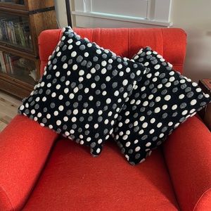 Set of 2 decorative pillows, black/white/gray